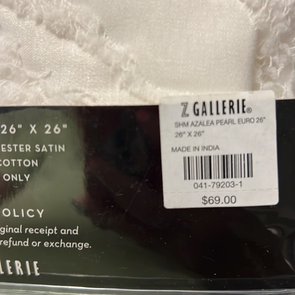 Z Gallerie Bedding King Duvet 16 X 96 White 2 Euro Shams 26 X26